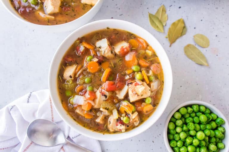 a bowl of Instant Pot Chicken Stew.