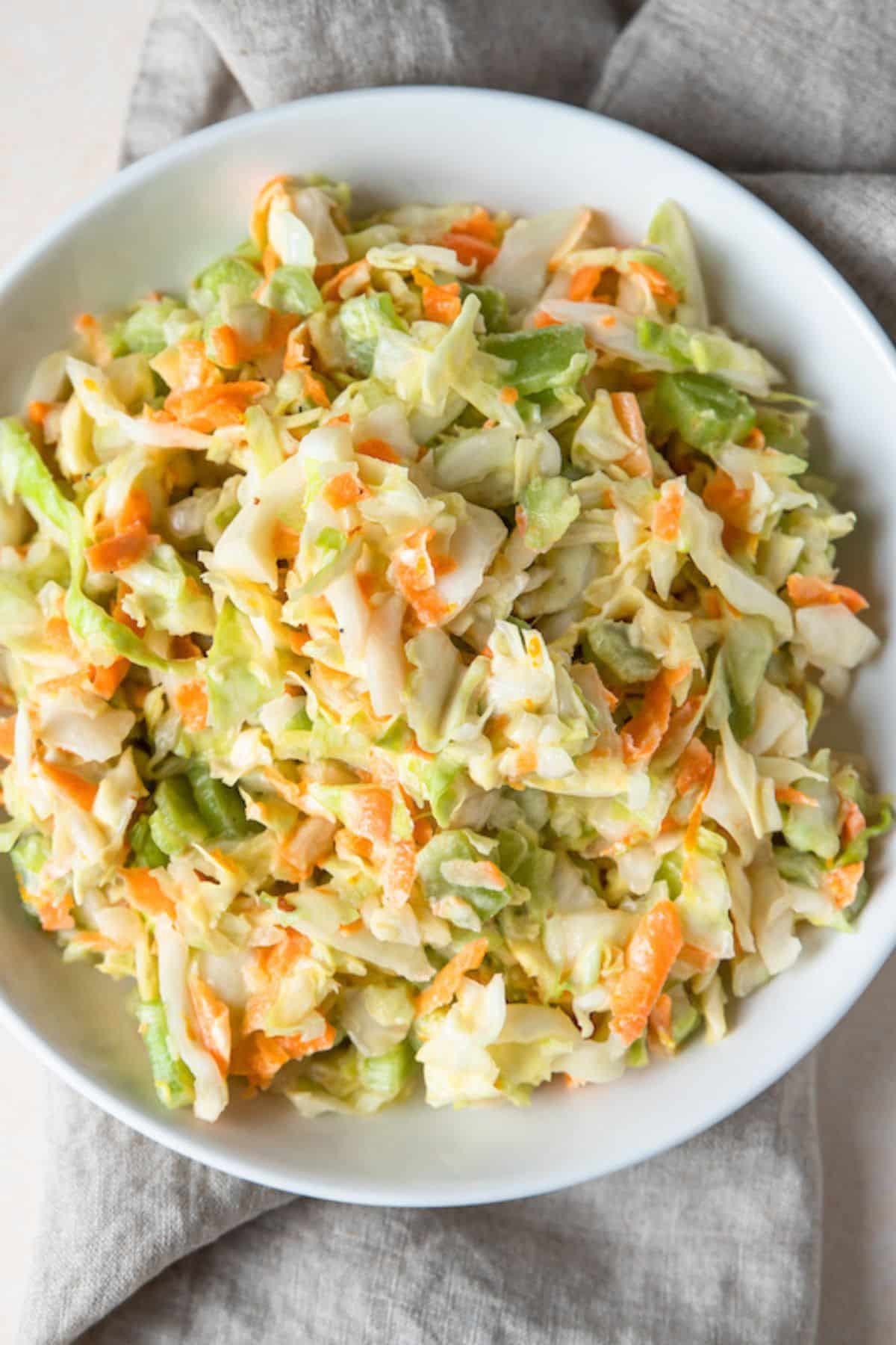bowl of whole30 coleslaw.