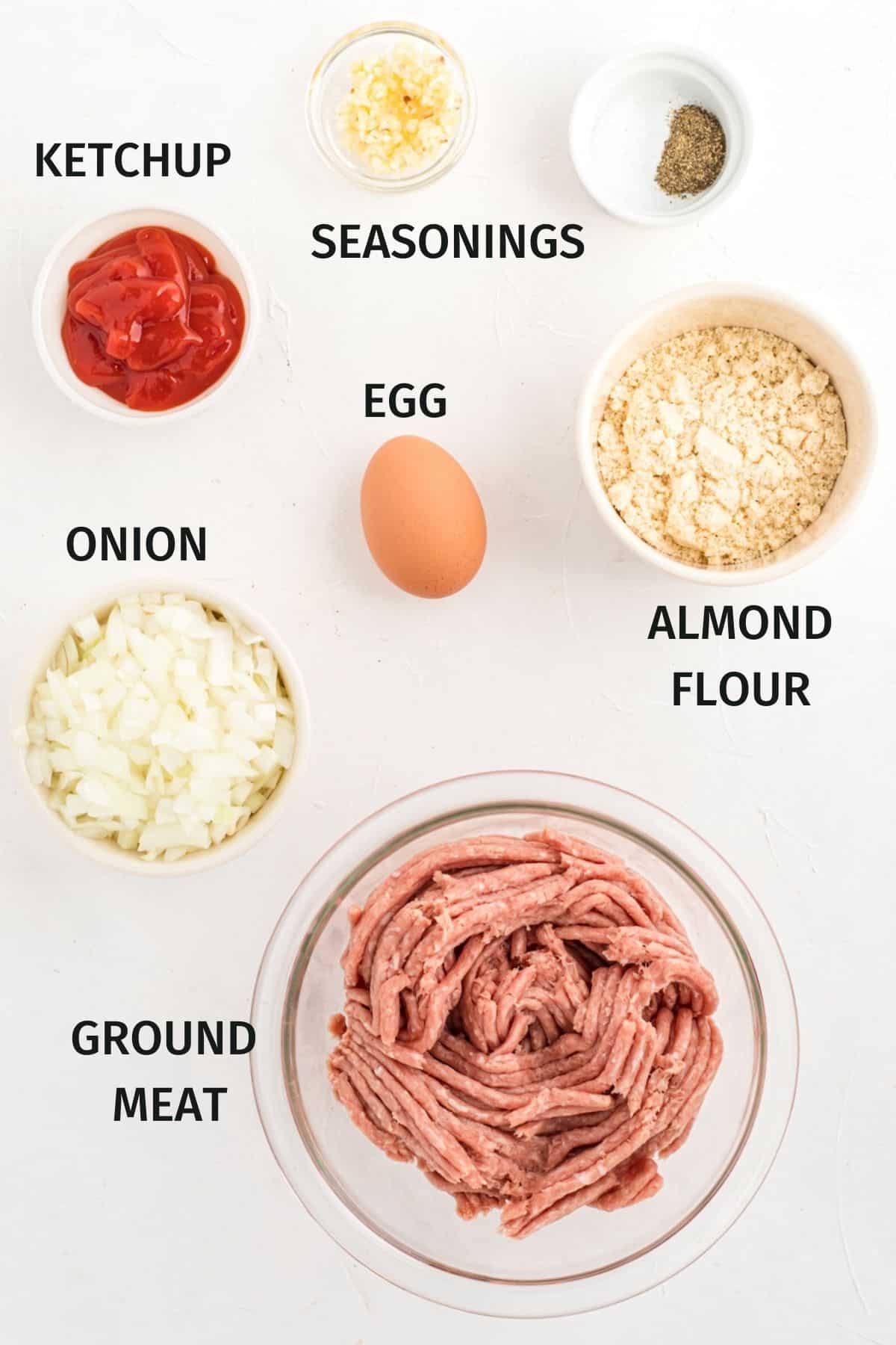 ingredients for turkey  meatloaf muffins.