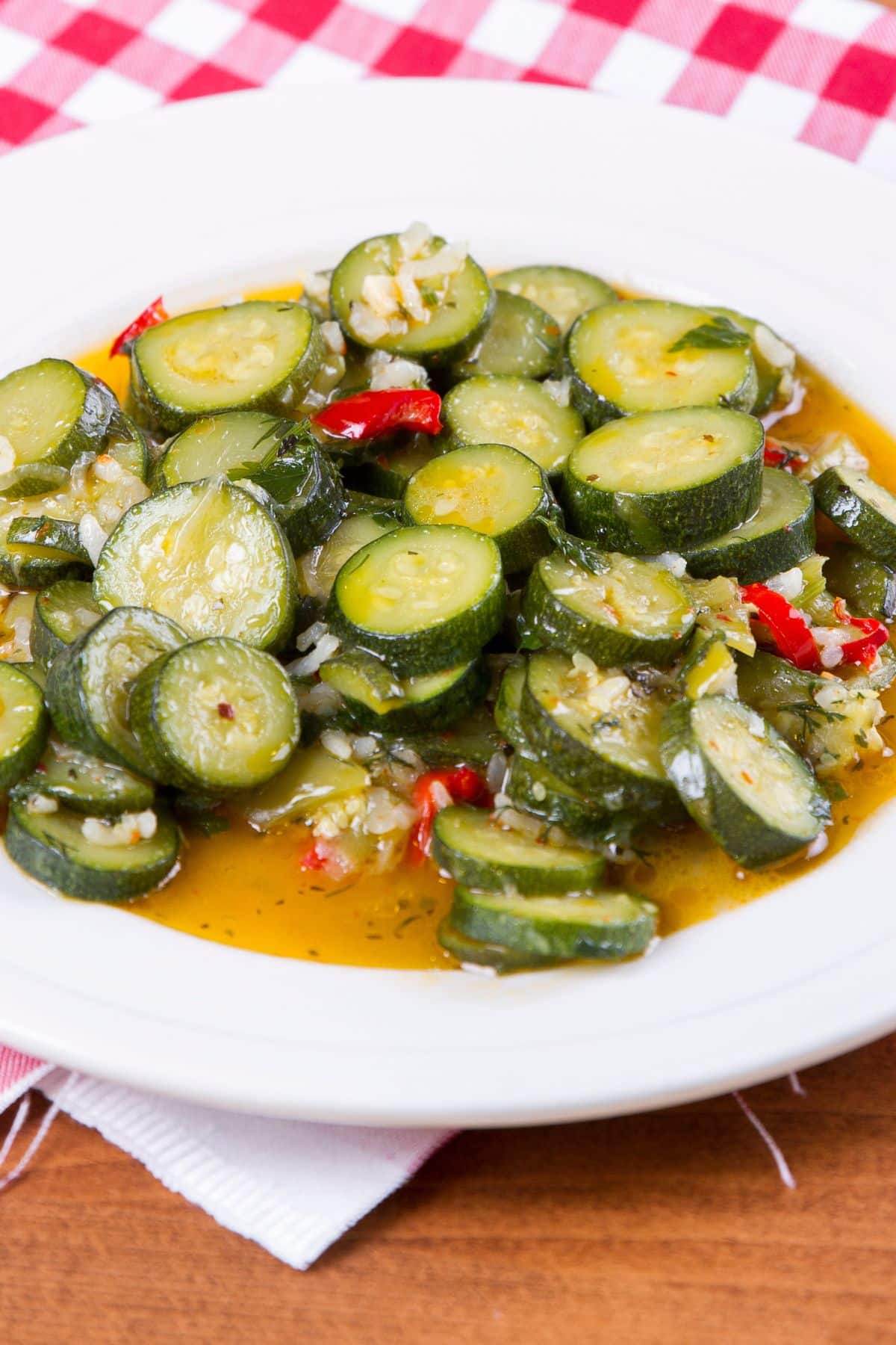 steamed instant pot zucchini with garlic.