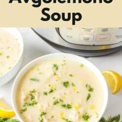 a bowl of avgolemono soup.