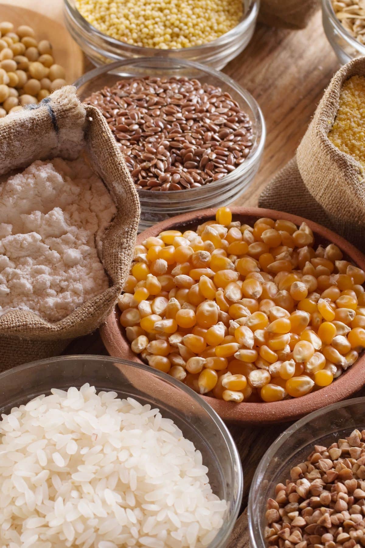 whole grains on tabletop.