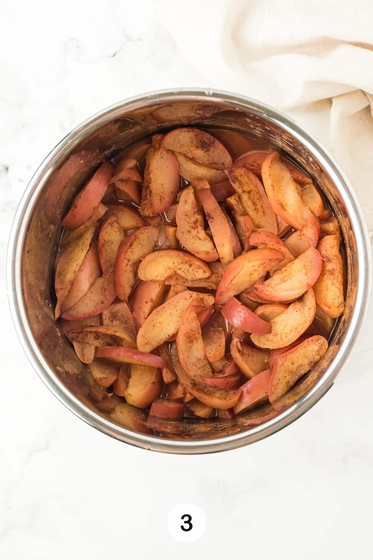 cooked apples for making apple butter.