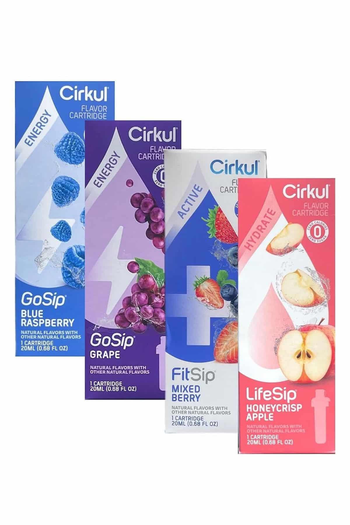 a variety of cartridges for Cirkul water.