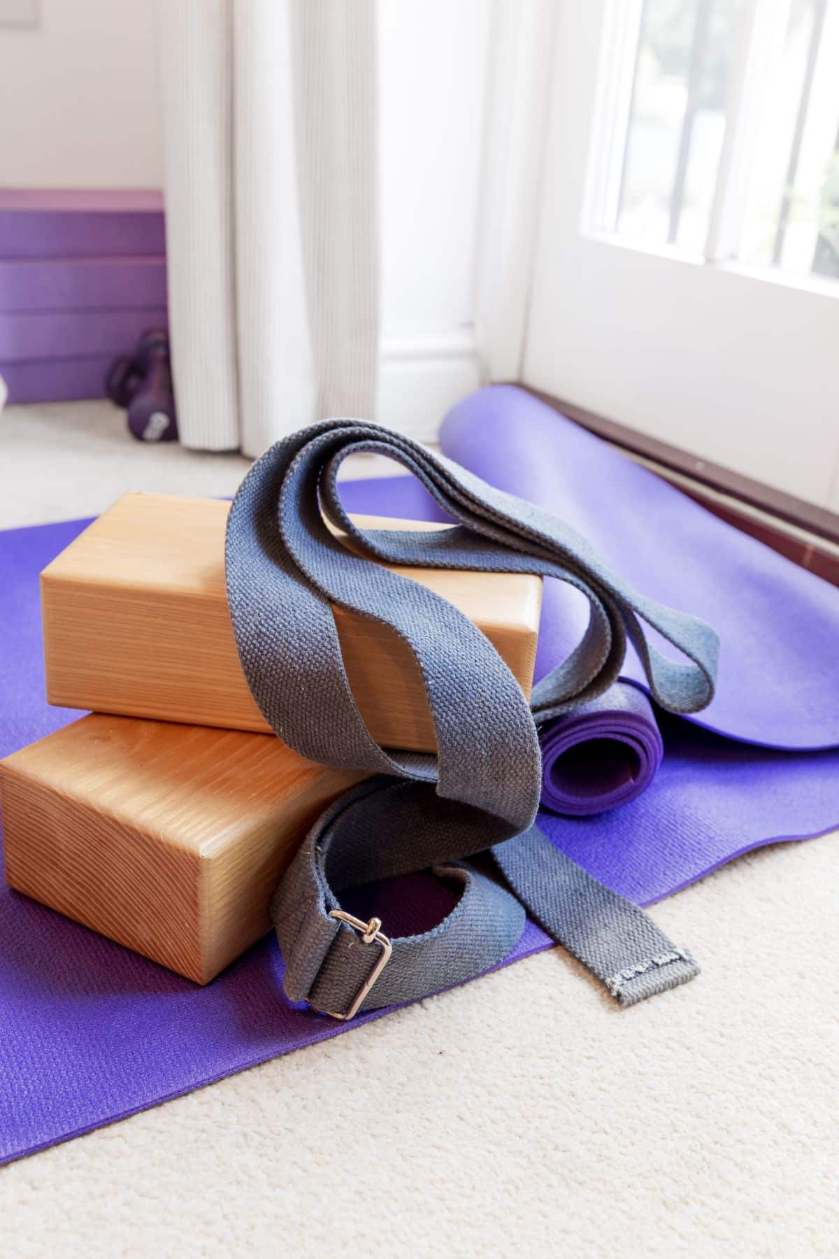 a variety of props used in Pilates.