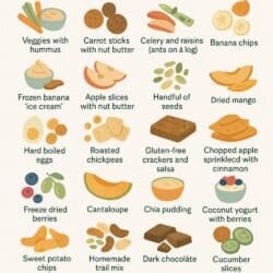 gluten free dairy free snack ideas graphic.