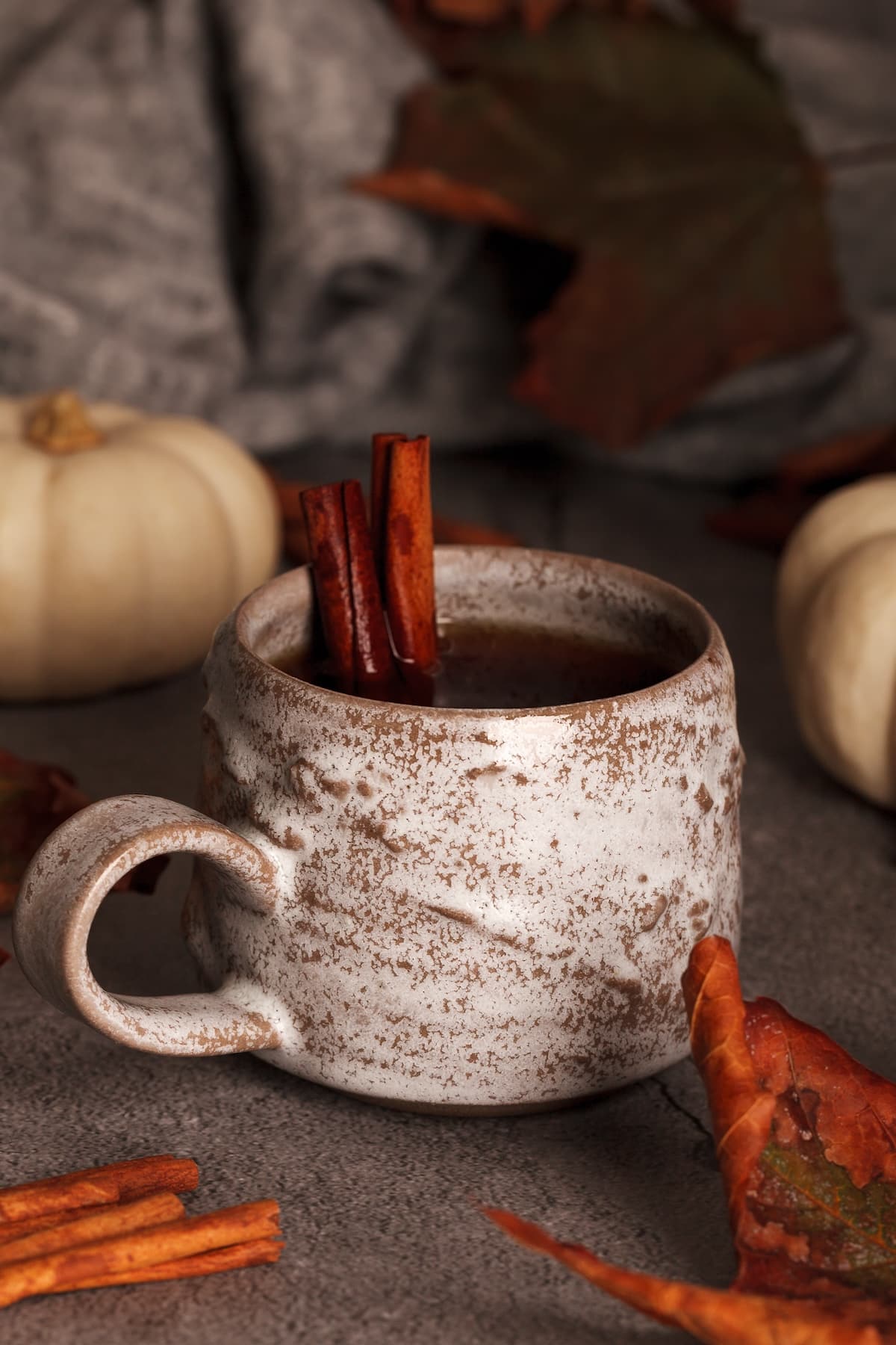 pumpkin pie spice coffee in pretty white mug.