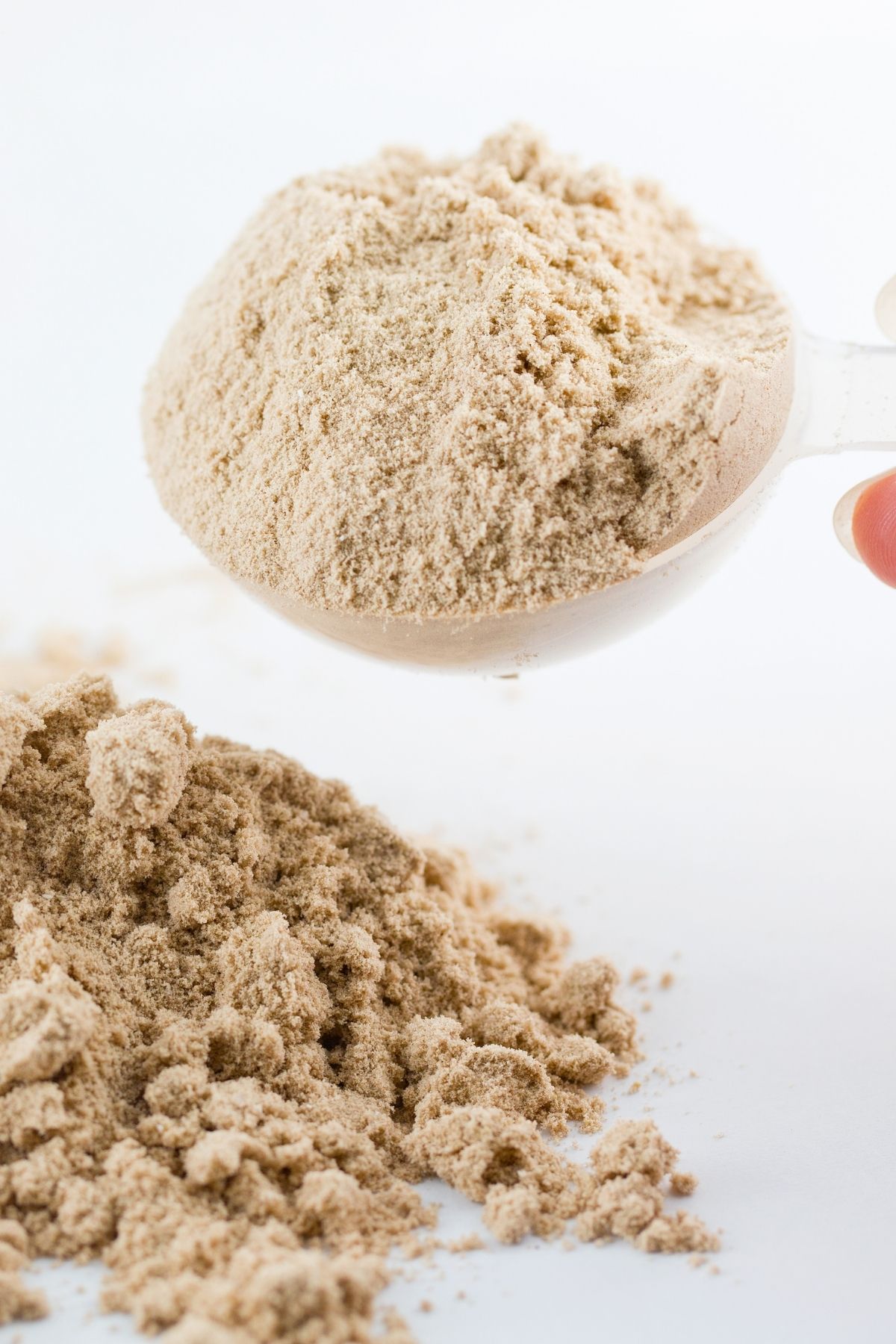 a scoop of whey protein.