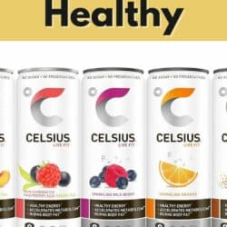 two cans of Celsius energy drink.