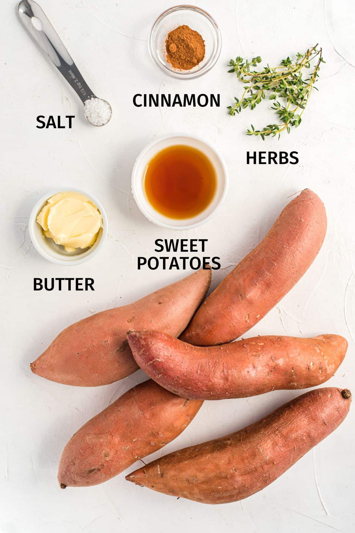 ingredients for instant pot mashed sweet potatoes.
