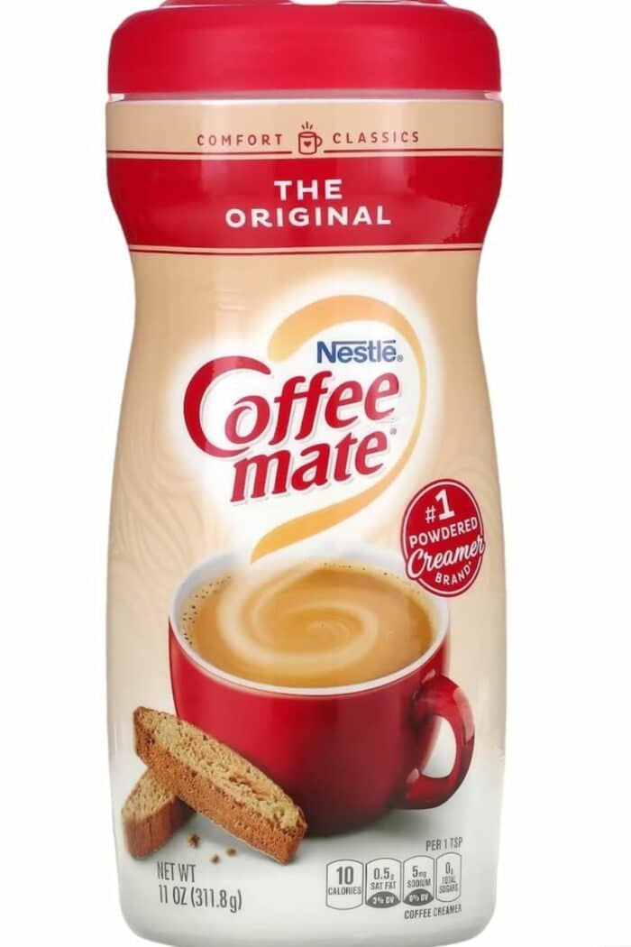 a jar of Coffee Mate original.