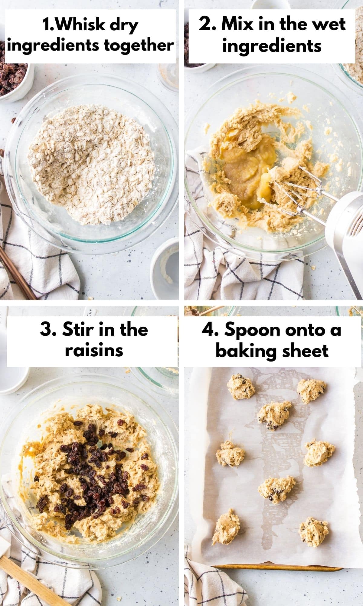 the process for making oatmeal cookies without eggs.