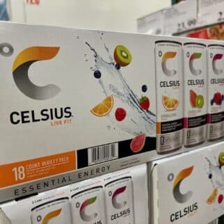 celsius energy drink in box at costco.