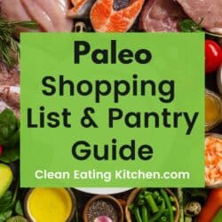 paleo shopping list and pantry guide pin.