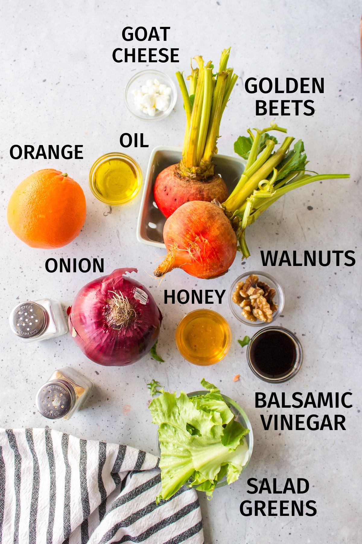 ingredients for golden beet salad.
