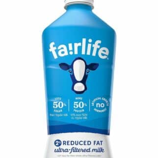 a bottle of Fairlife milk.