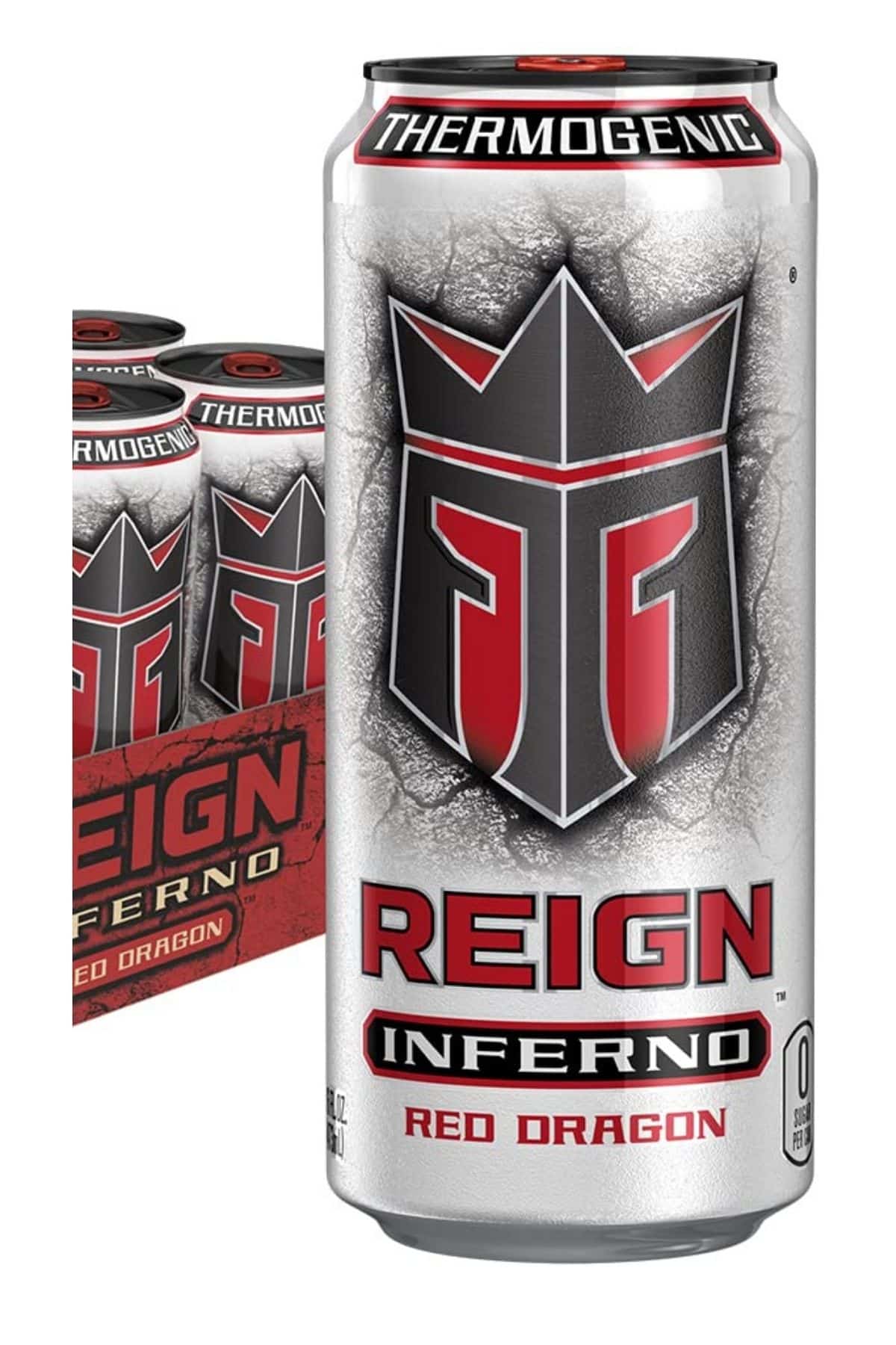 can of reign energy drink red dragon.