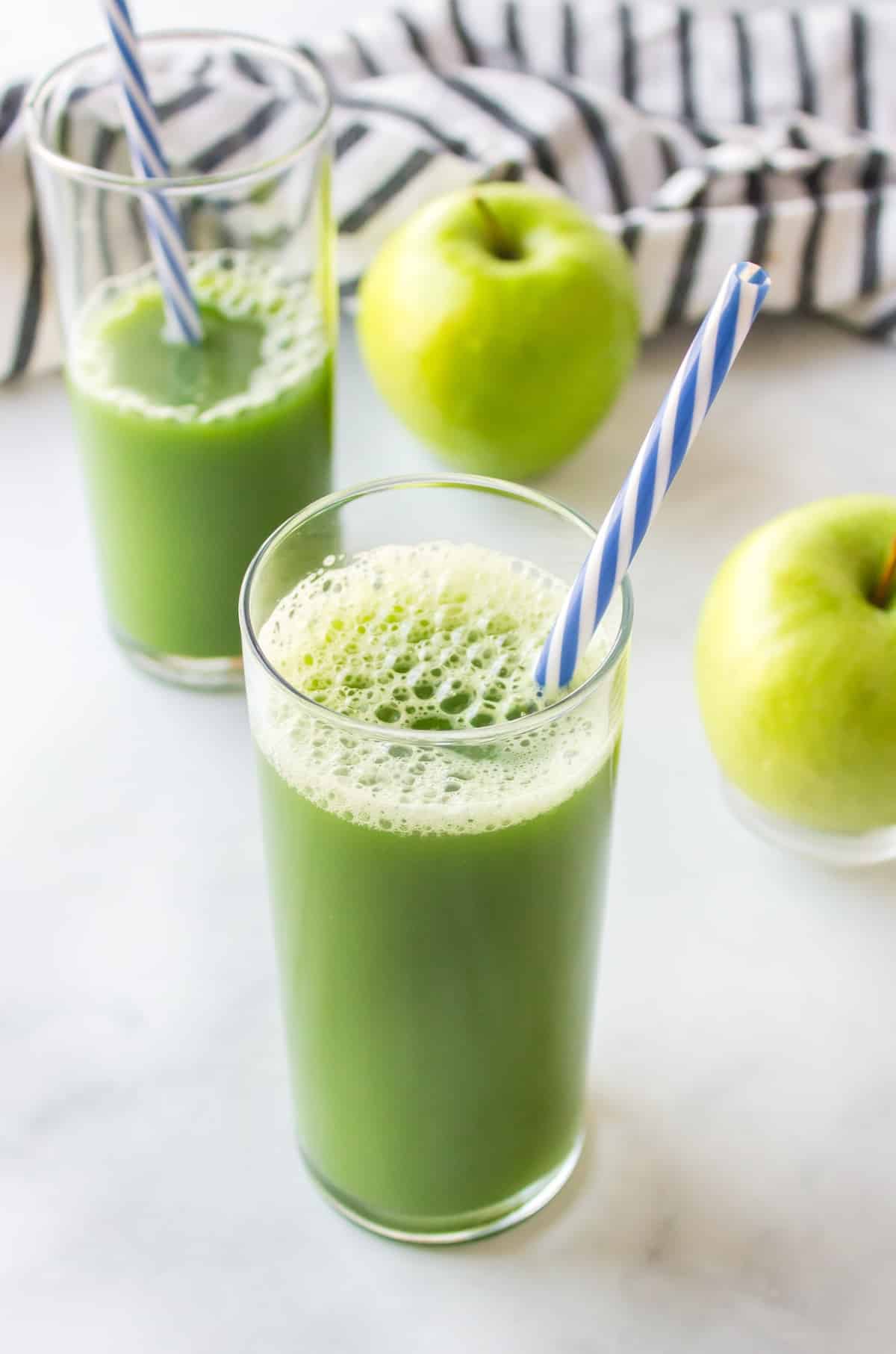 hangover juice in glass with straw.