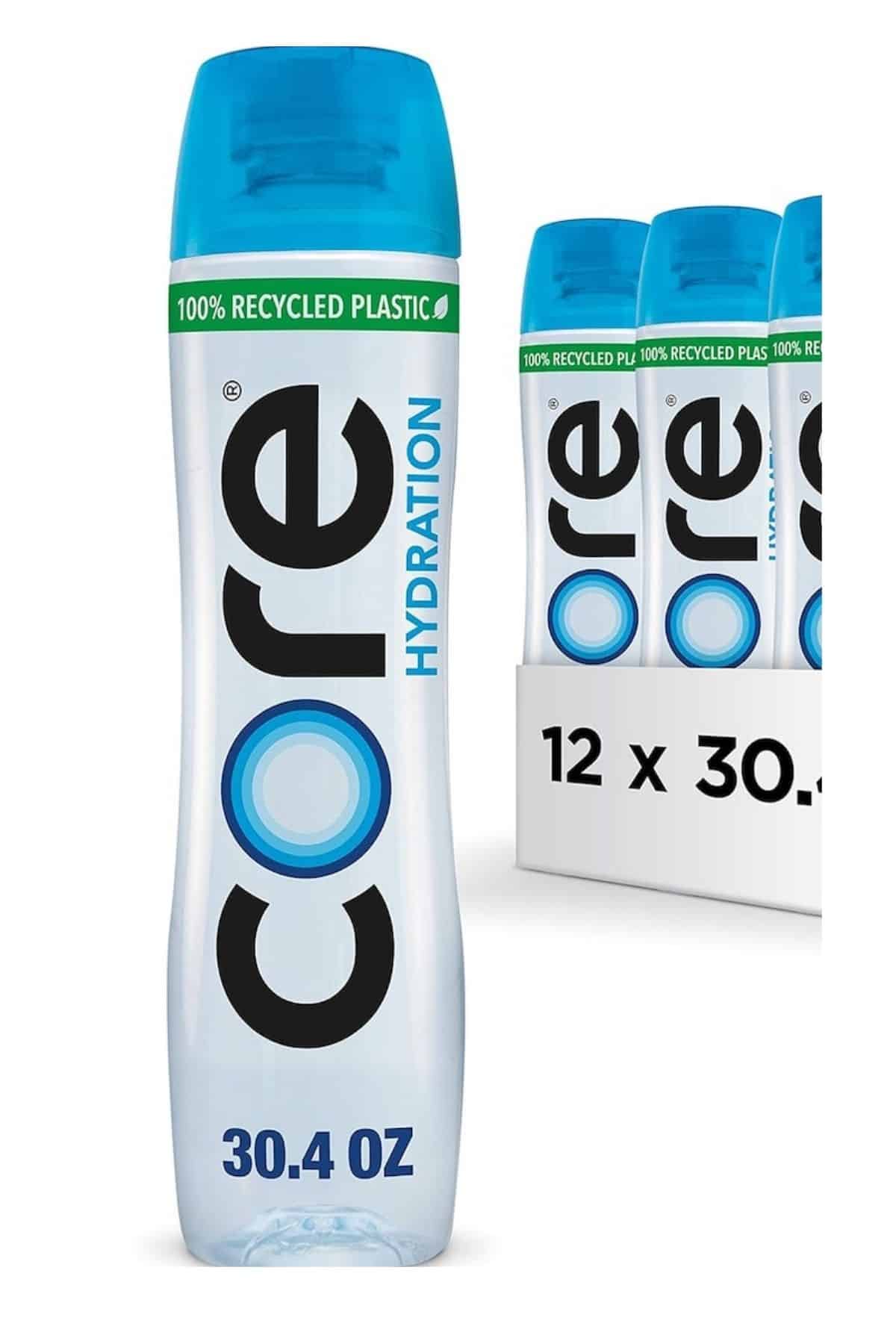 bottle of core hydration water.