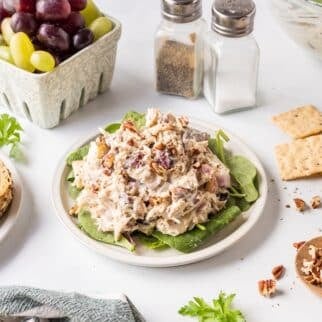 Apple Pecan Chicken Salad served with sides.