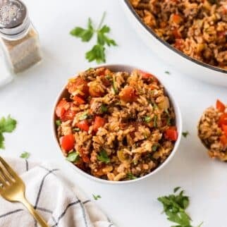 bowl of pepper skillet ready to eat.
