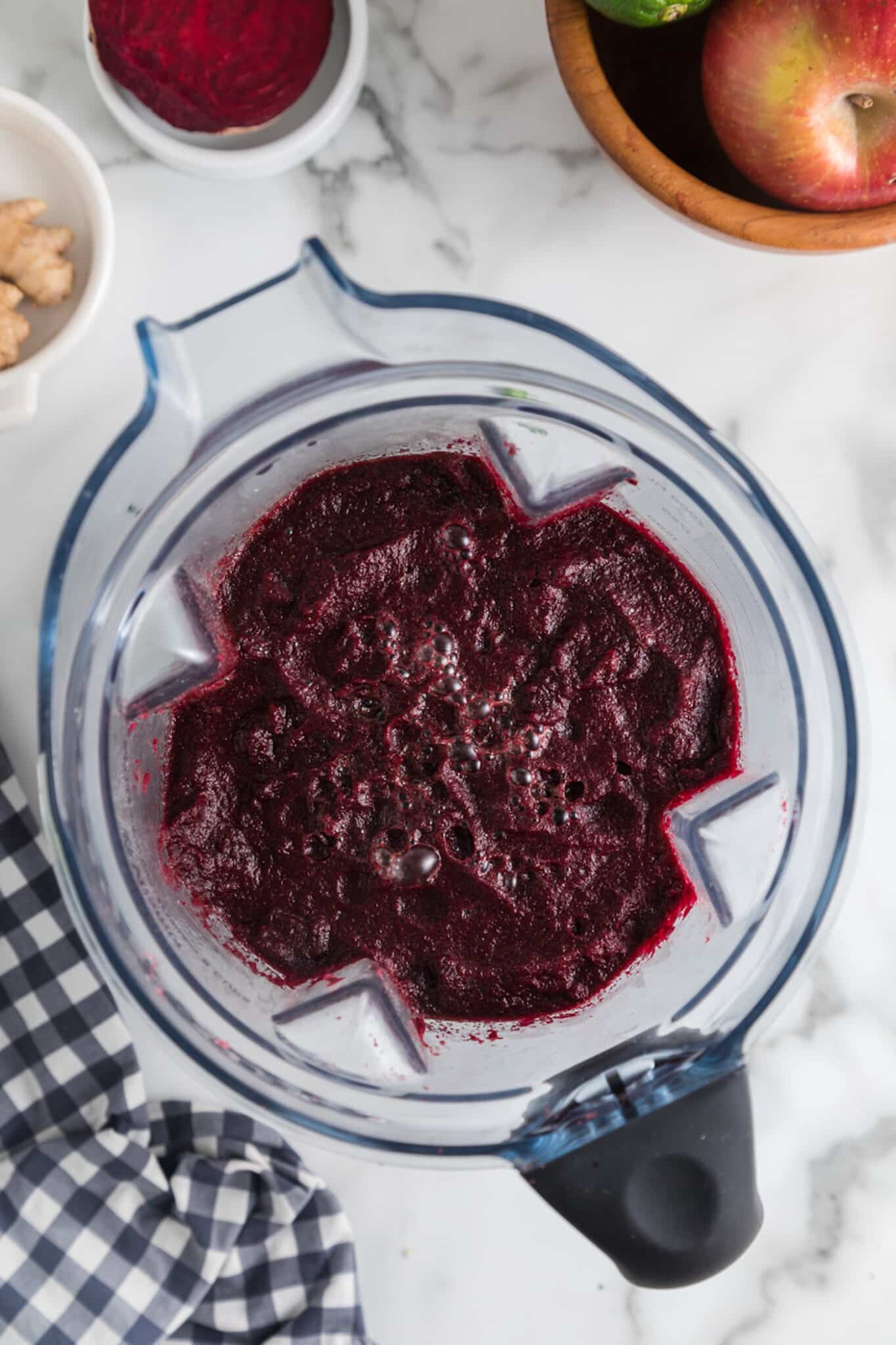 blended beet juice in vitamix.