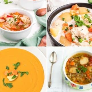 healthy instant pot soups collage.